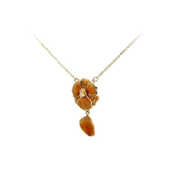 Gold Necklace with Enamel