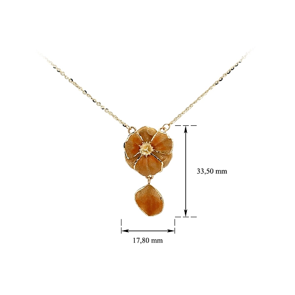 Gold Necklace with Enamel