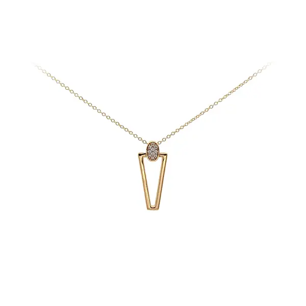 Gold Necklace with Zircons