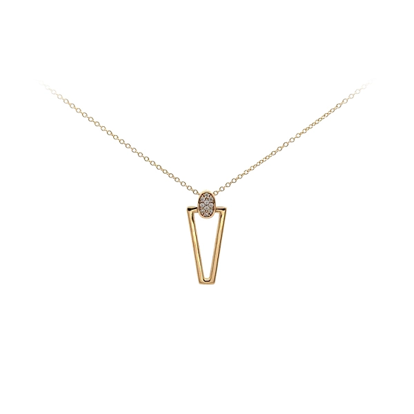 Gold Necklace with Zircons