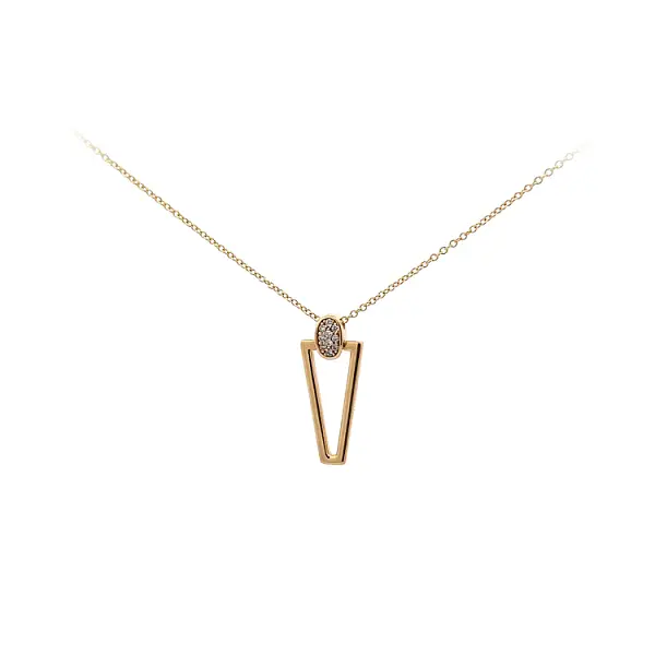 Gold Necklace with Zircons