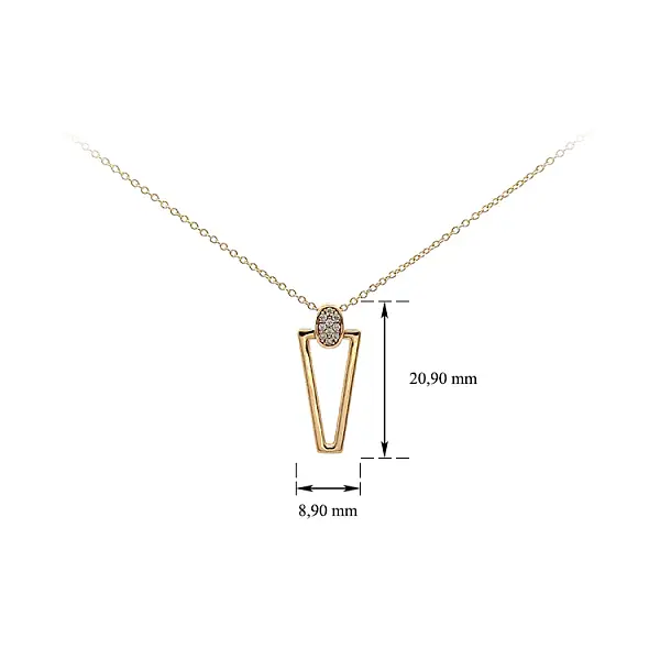Gold Necklace with Zircons