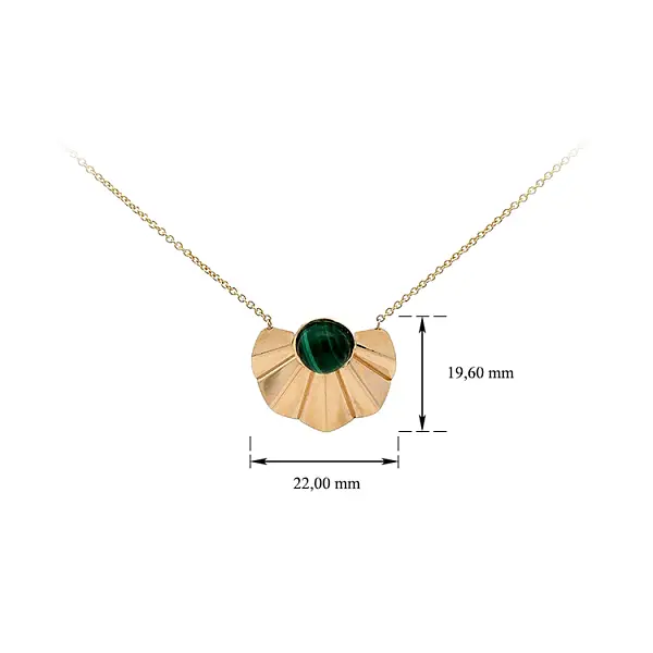 Gold Necklace with Malachite