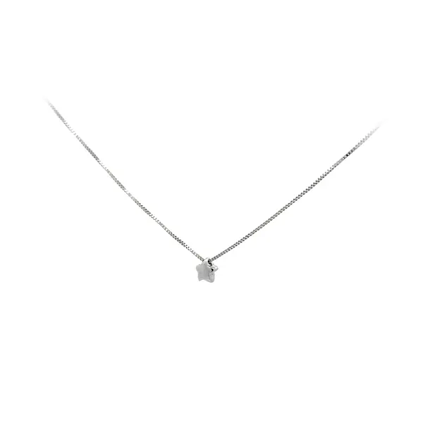 White Gold Star Necklace