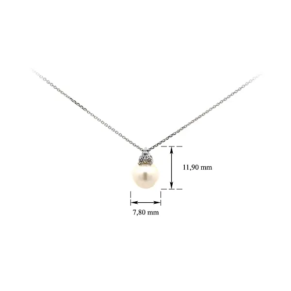 Necklace with White Gold Pearl