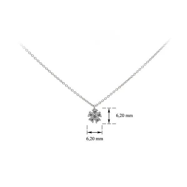 Necklace with White Gold Zircons