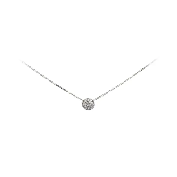 Necklace with White Gold Zircons