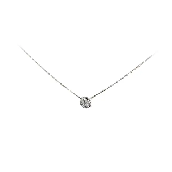 Necklace with White Gold Zircons