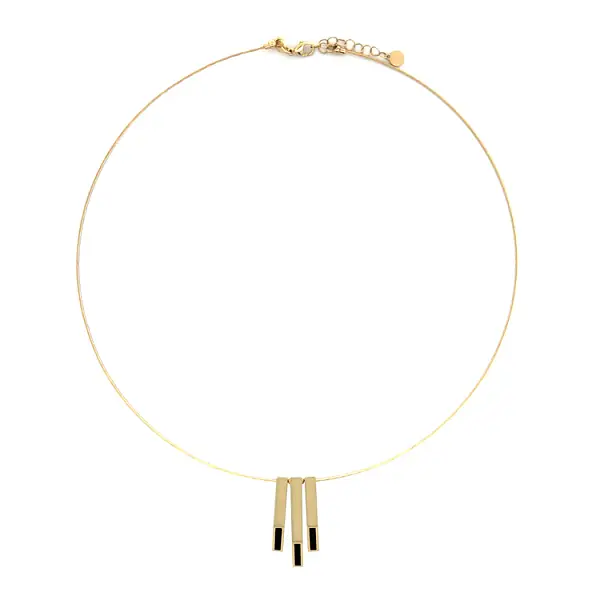 Gold Necklace with Enamel