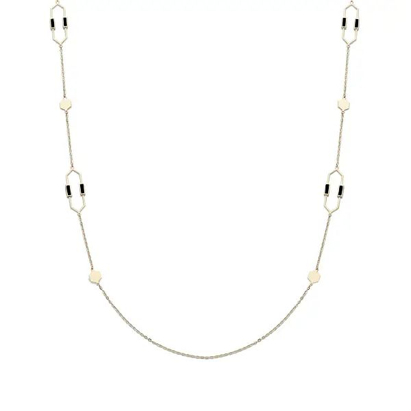 Gold Necklace with Enamel