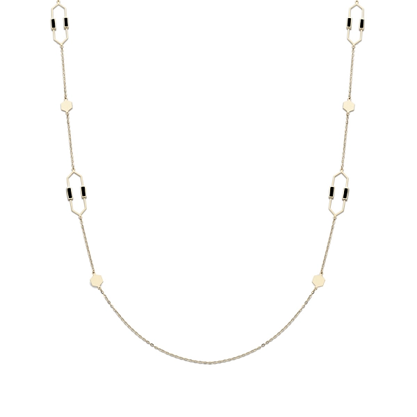 Gold Necklace with Enamel