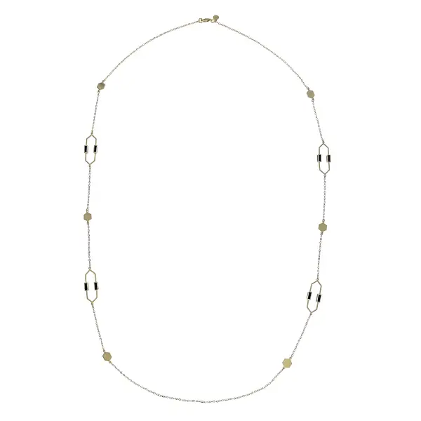 Gold Necklace with Enamel