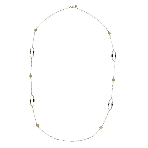 Gold Necklace with Enamel