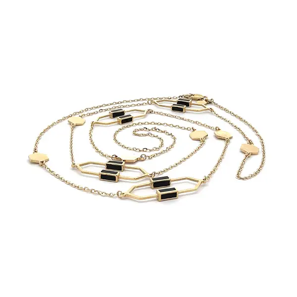 Gold Necklace with Enamel