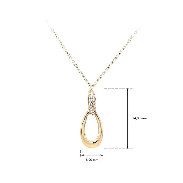 Gold Necklace with Zircons