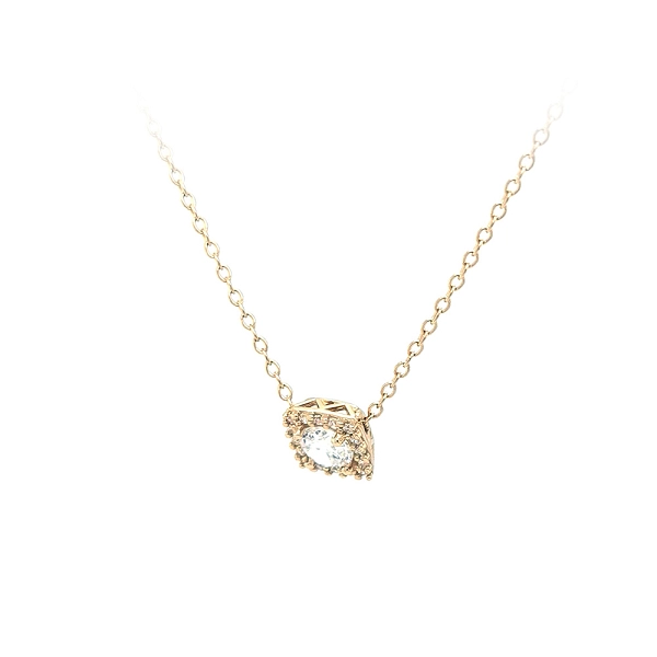 Gold Necklace with Zircons