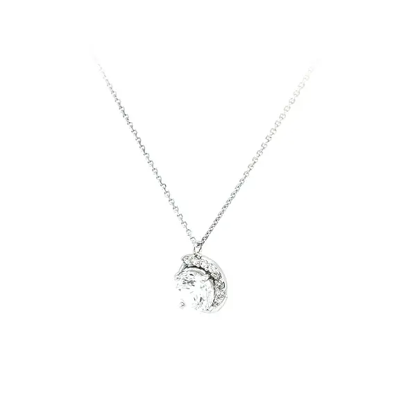 Necklace with White Gold Zircons