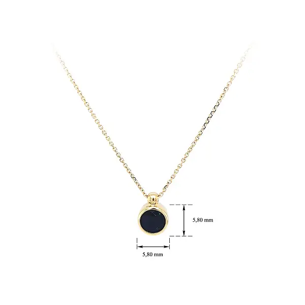 Gold Necklace with Blue Stone