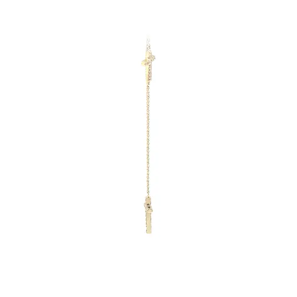 Gold Cross Necklace with Zirconias