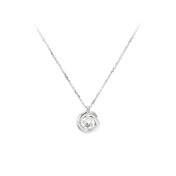 Women's White Gold Zircon Necklace