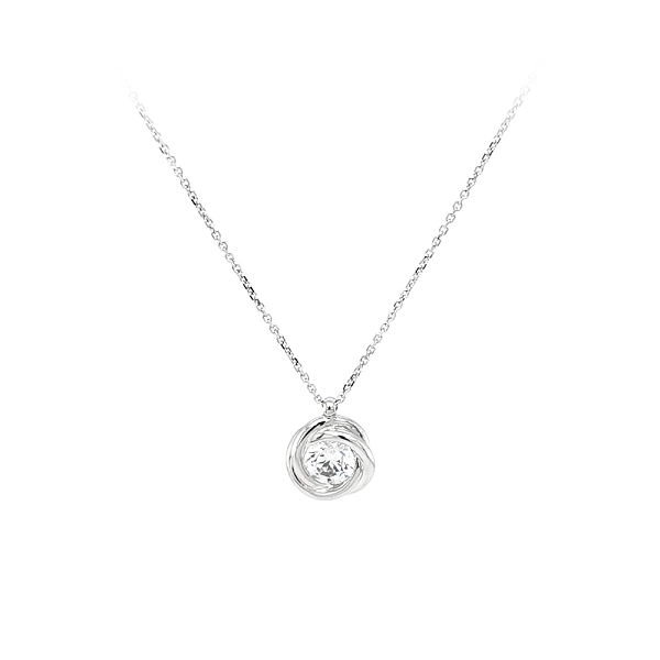 Women's White Gold Zircon Necklace