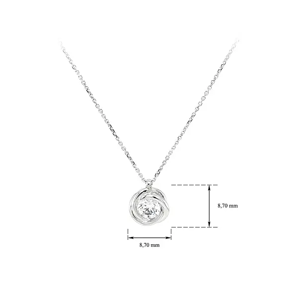 Women's White Gold Zircon Necklace