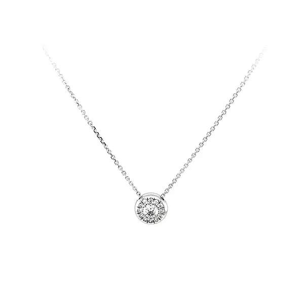 Necklace with White Gold Zircons