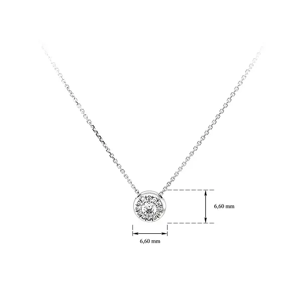 Necklace with White Gold Zircons