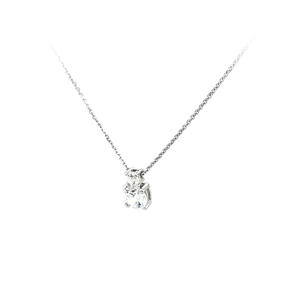 Necklace with White Gold Zircons