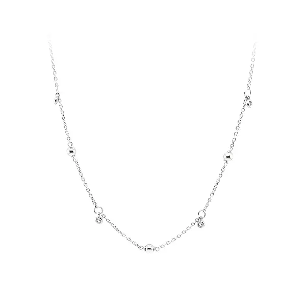 Necklace with White Gold Zircons