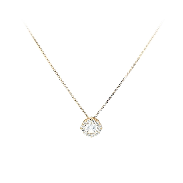 Gold Necklace with Zircons