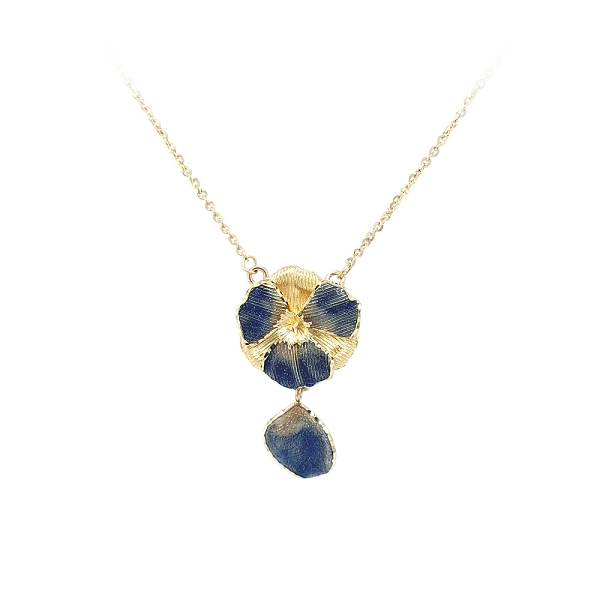 Gold Necklace with Enamel
