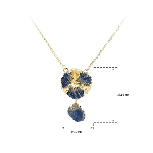 Gold Necklace with Enamel