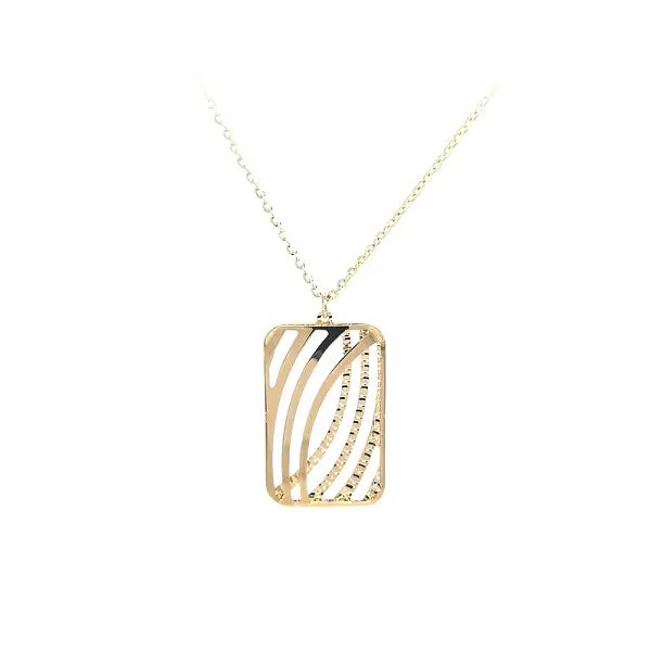 Gold Necklace with Geometric Pendant