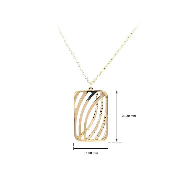 Gold Necklace with Geometric Pendant