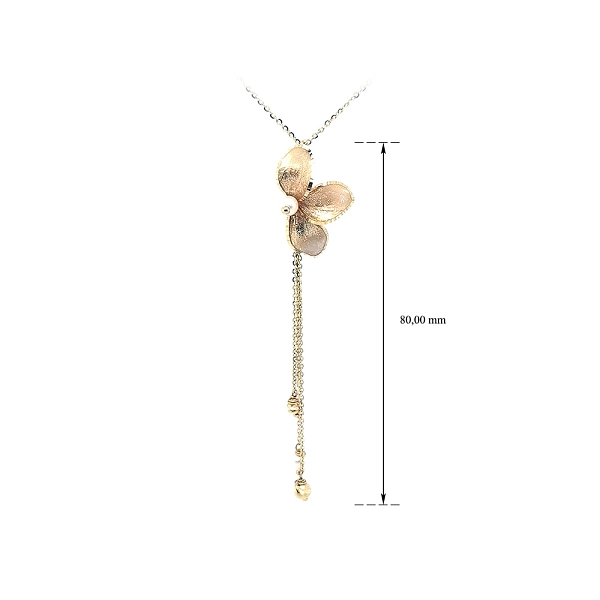 Gold Flower Necklace with Pearl