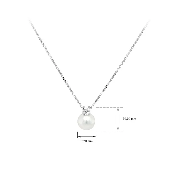 White Gold Pearl Necklace