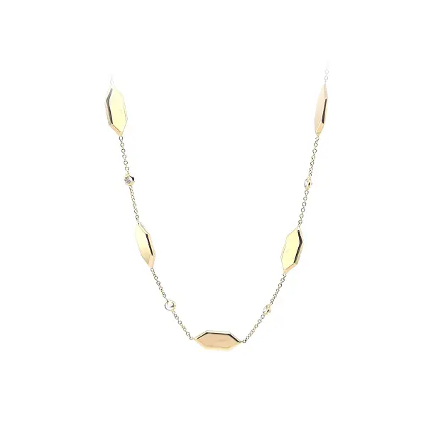 Gold Necklace with Zircons