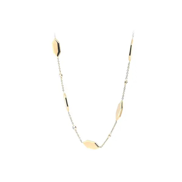 Gold Necklace with Zircons