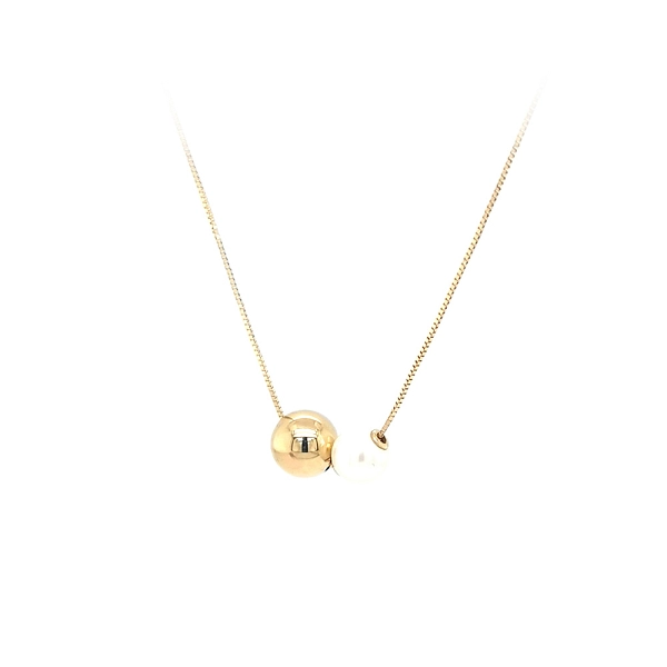 Gold Necklace with Pearl
