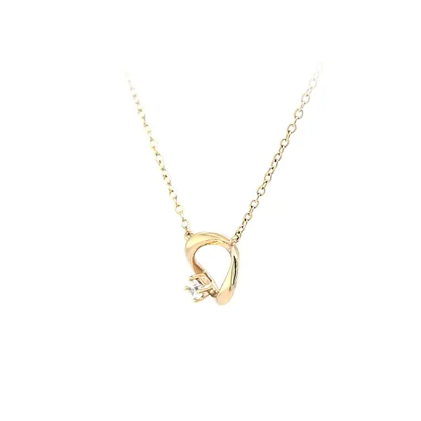 Gold Necklace with Zircon