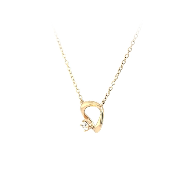 Gold Necklace with Zircon