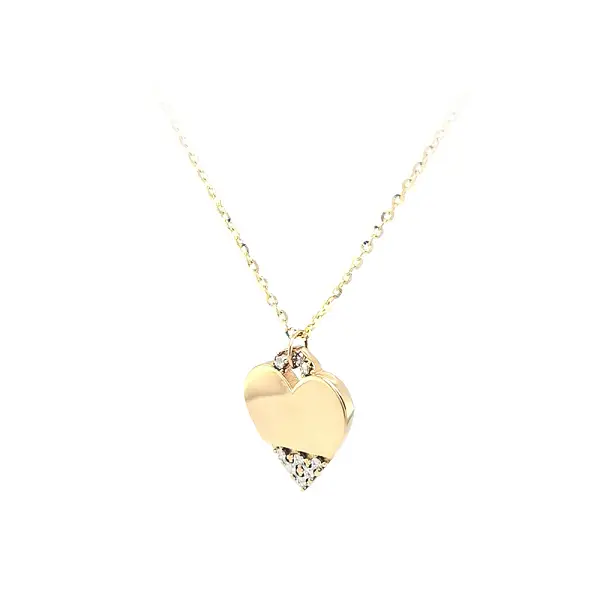 Necklace Hearts of Combination Gold