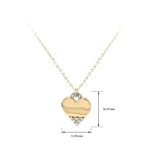 Necklace Hearts of Combination Gold