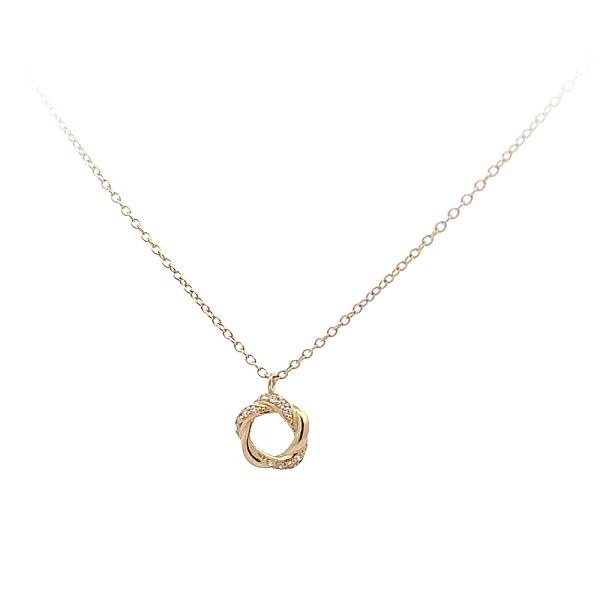 Gold Necklace with Zircons