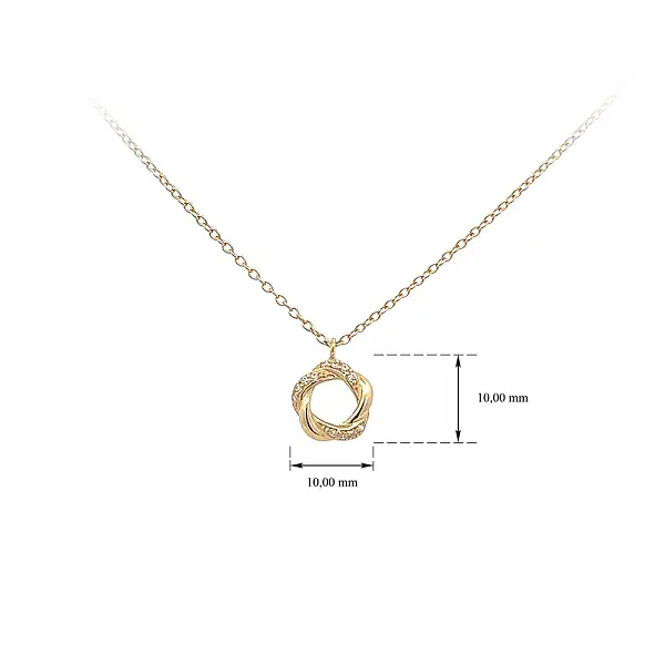 Gold Necklace with Zircons