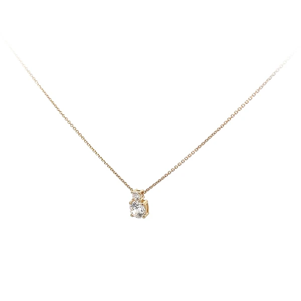 Gold Necklace with Zircons