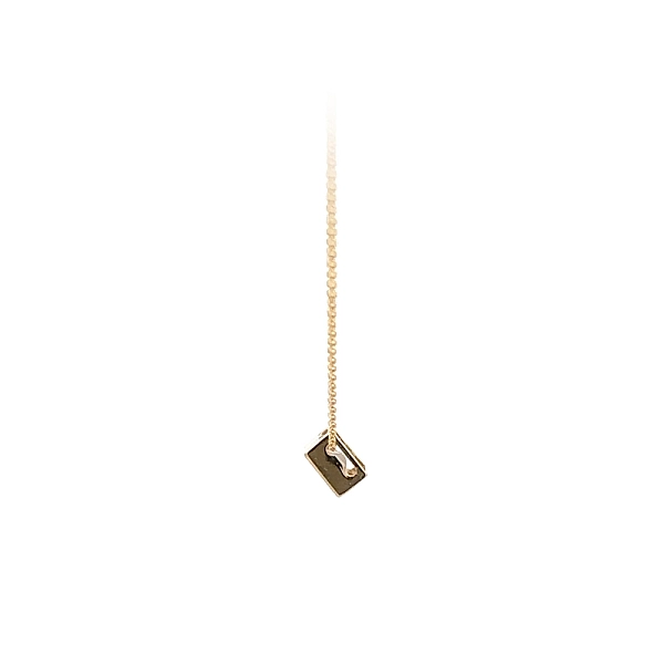 Gold Solitaire Necklace with Zircon
