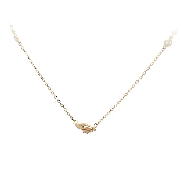 Gold Necklace with Zircons