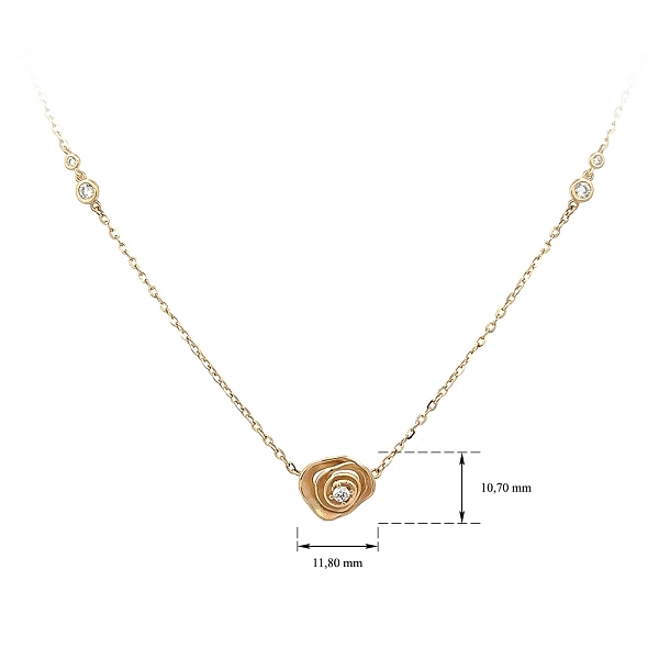 Gold Necklace with Zircons